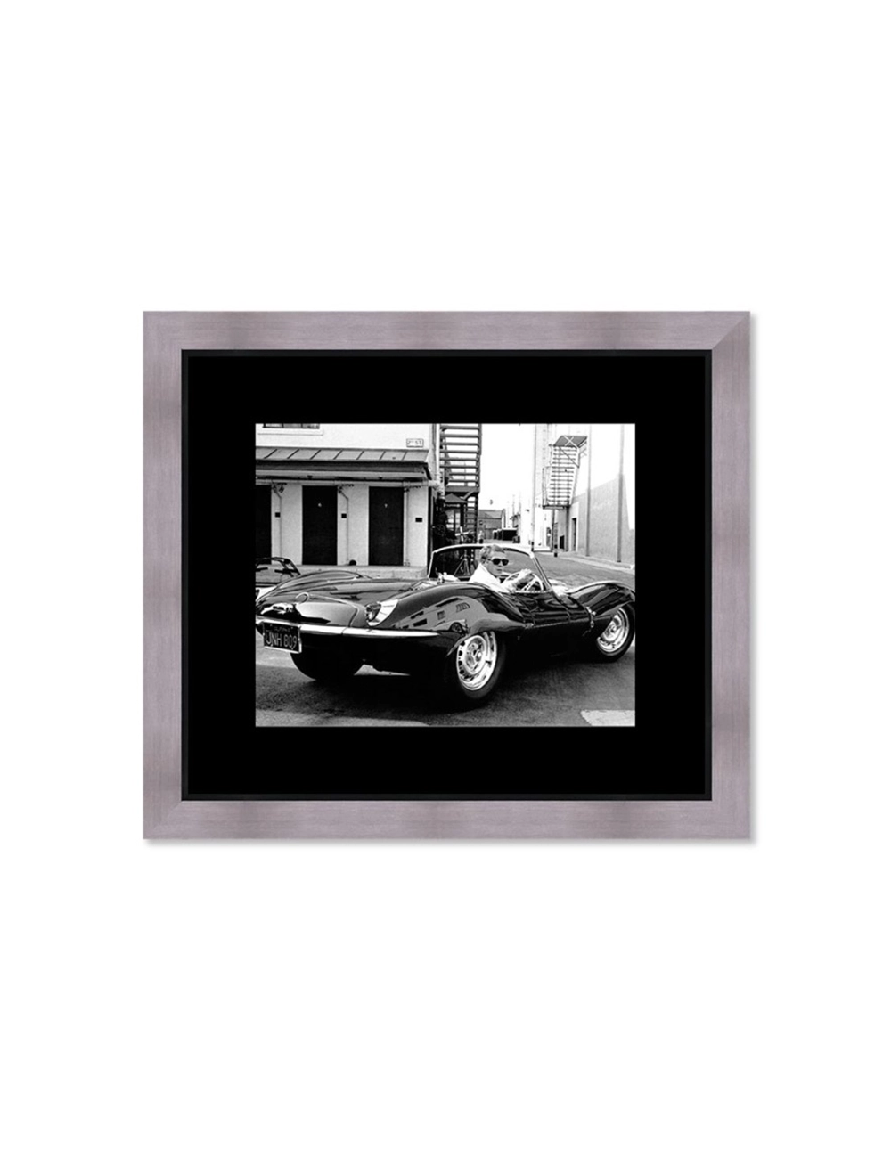 Tableau cinéma Steve McQueen Jaguar noir et blanc