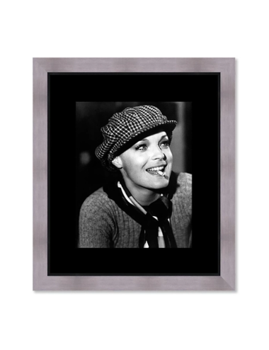 Tableau cinéma Romy Schneider portrait noir et blanc