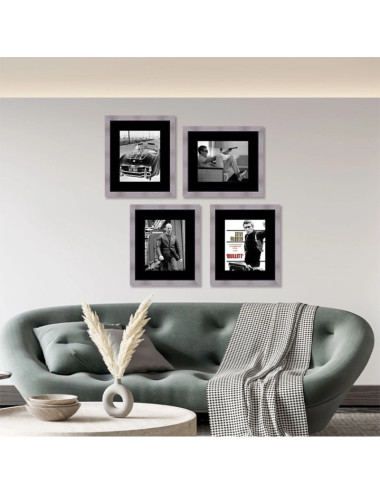 Tableau Steve McQueen voiture noir et blanc décoration murale