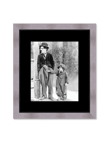 Tableau Chaplin Le Kid noir et blanc cinéma