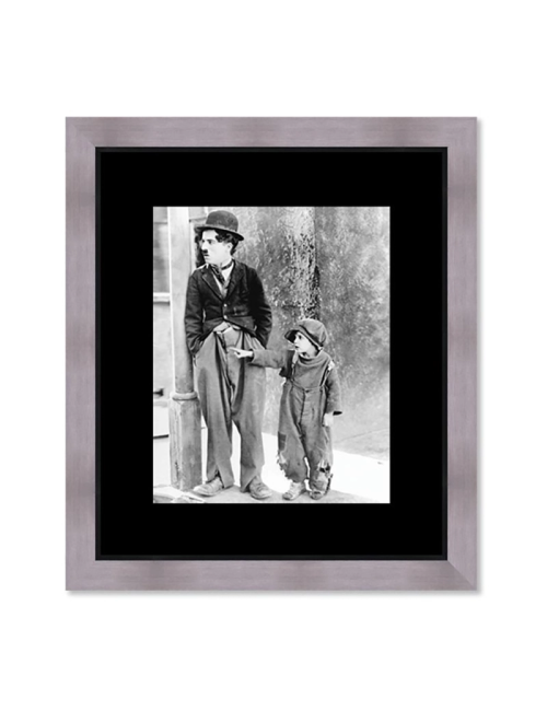Tableau Chaplin Le Kid noir et blanc cinéma