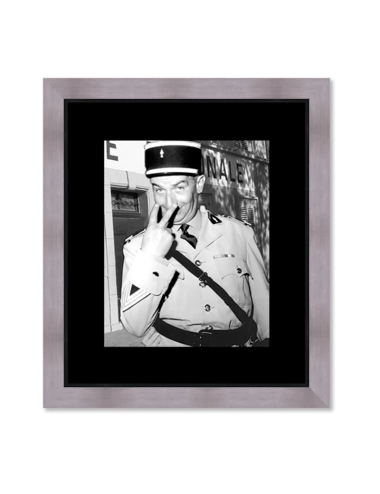 " Le gendarme, Louis de Funès", Tableau cinéma noir et blanc