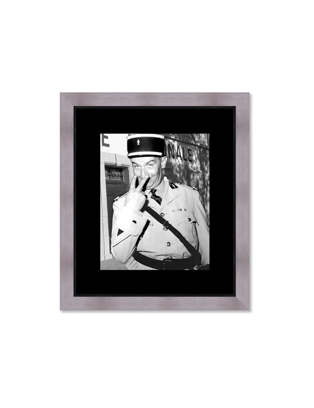 " Le gendarme, Louis de Funès", Tableau cinéma noir et blanc