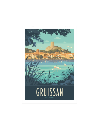 "Gruissan", image vintage des PO, 50x70cm