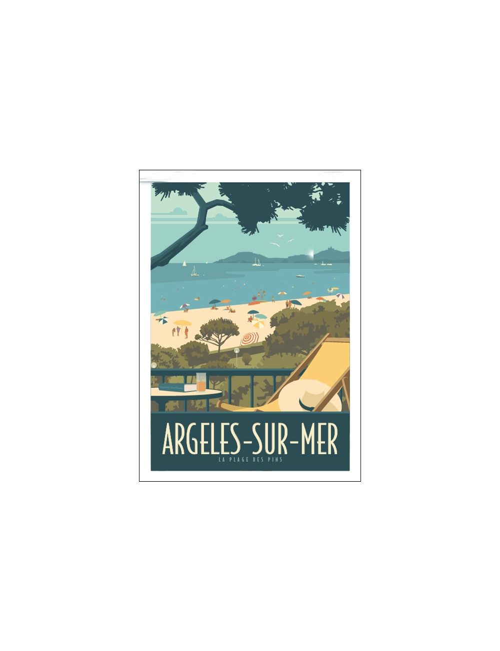 Argeles sur mer, Travel poster 50x70