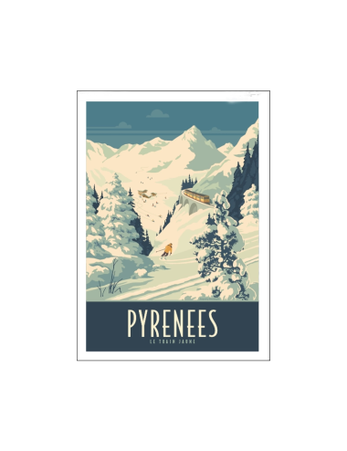 "Les Pyrénées et le train jaune", image régionale travel poster