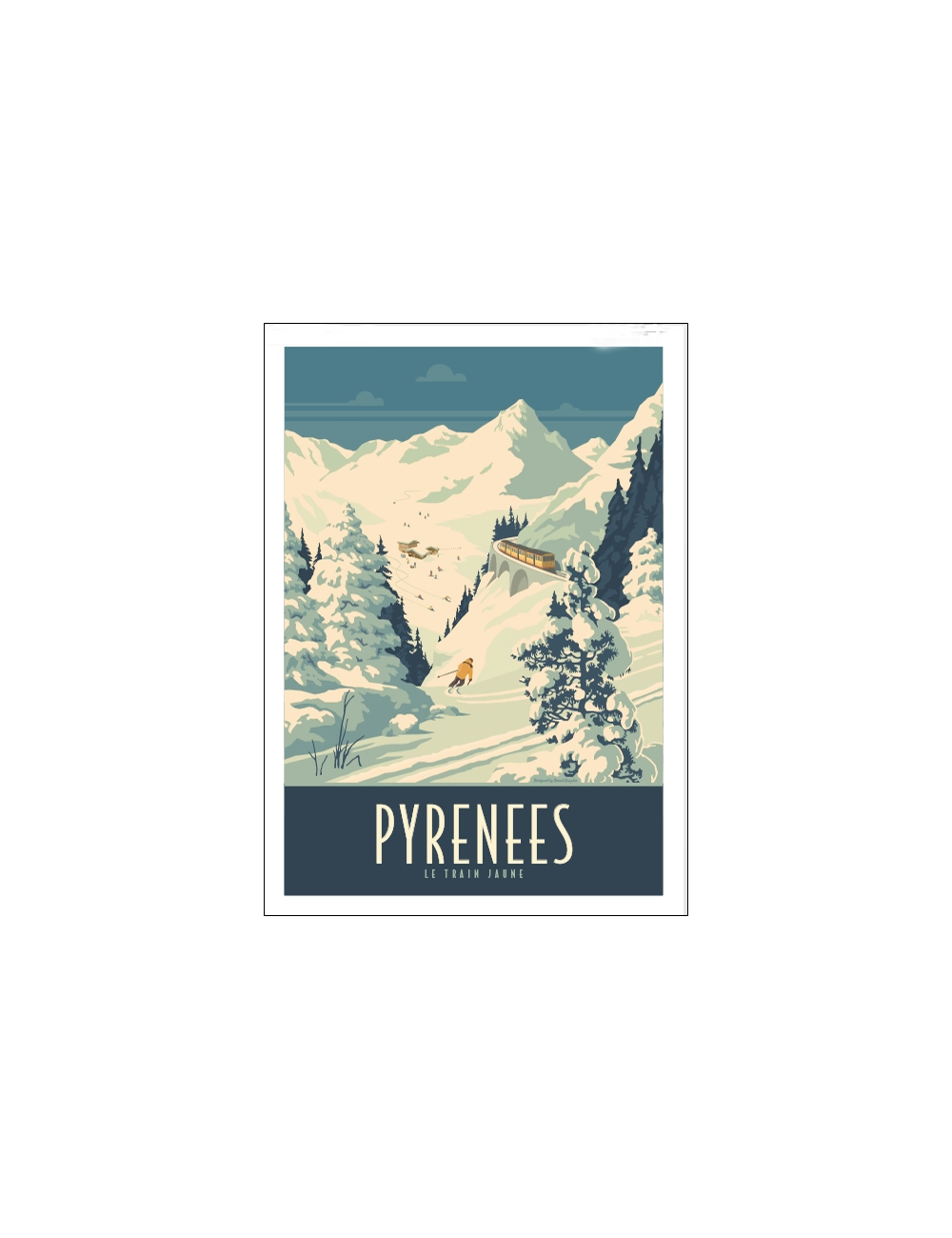 "Les Pyrénées et le train jaune", image régionale travel poster
