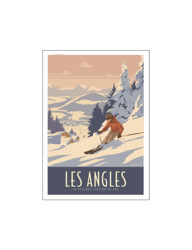 "Les angles, station de ski", image vintage 50x70cm