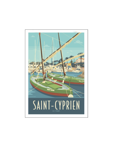 "Saint-Cyprien, le port", affiche régionale des PO, travel poster