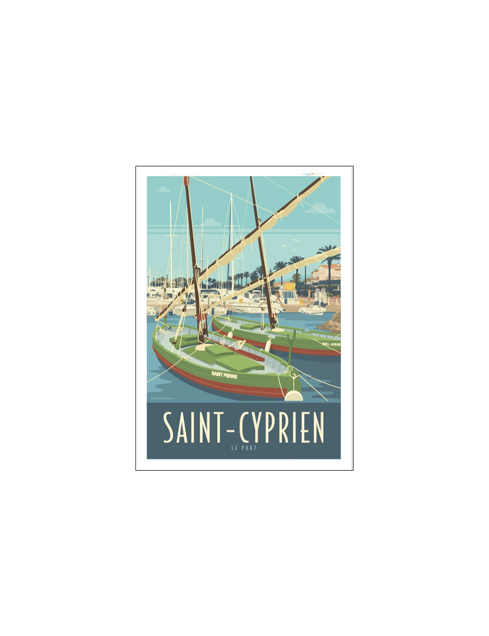 "Saint-Cyprien, le port", affiche régionale des PO, travel poster