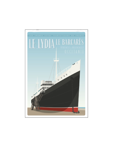 "Le Barcarès, Le Lydia", Affiche vintage 50x70