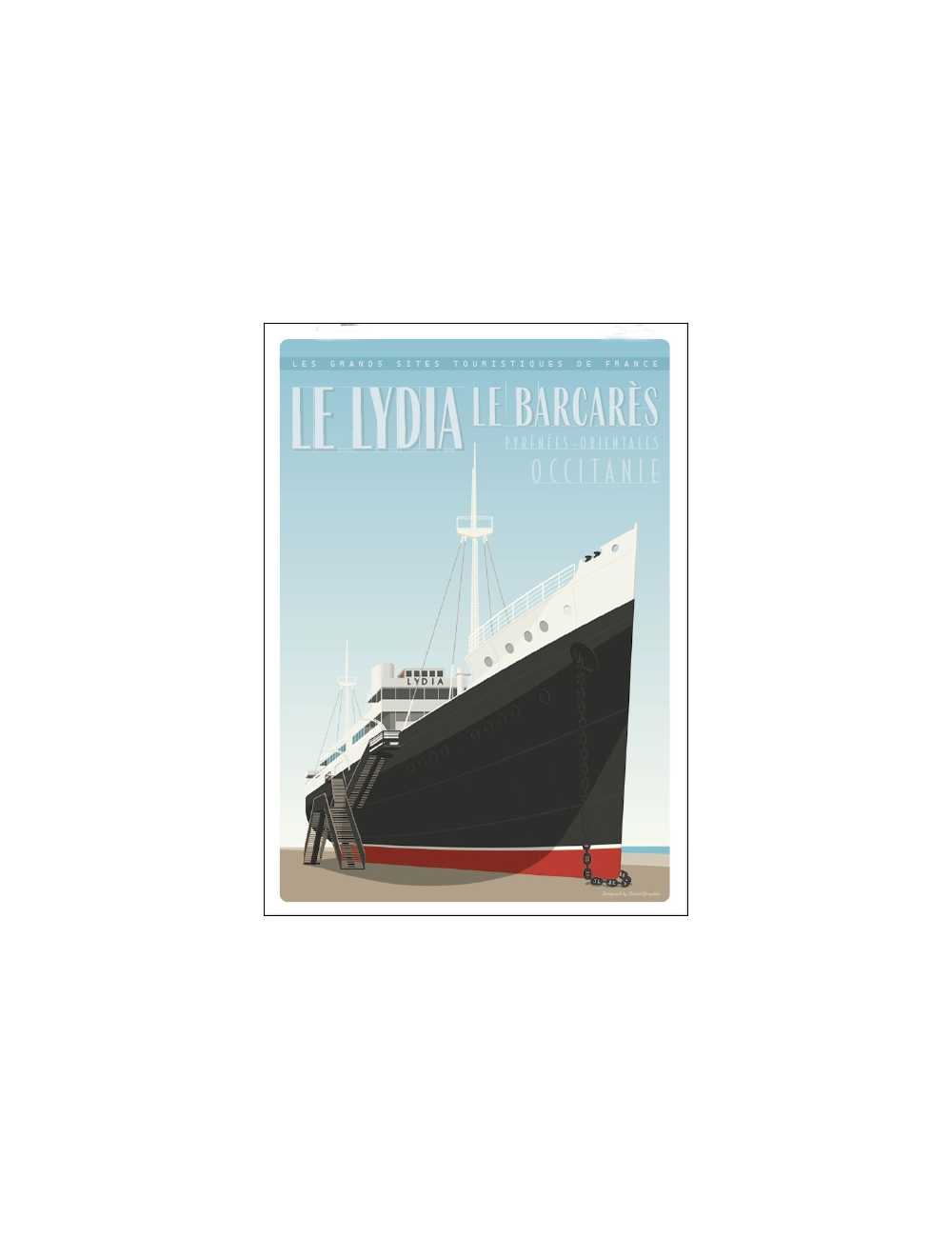 "Le Barcarès, Le Lydia", Affiche vintage 50x70