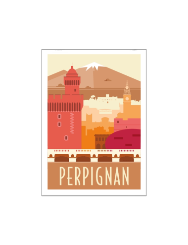 "Perpignan", affiche vintage 50x70