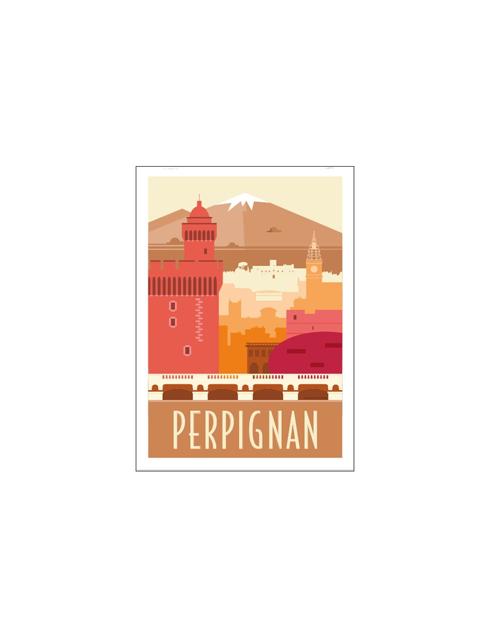 "Perpignan", affiche vintage 50x70