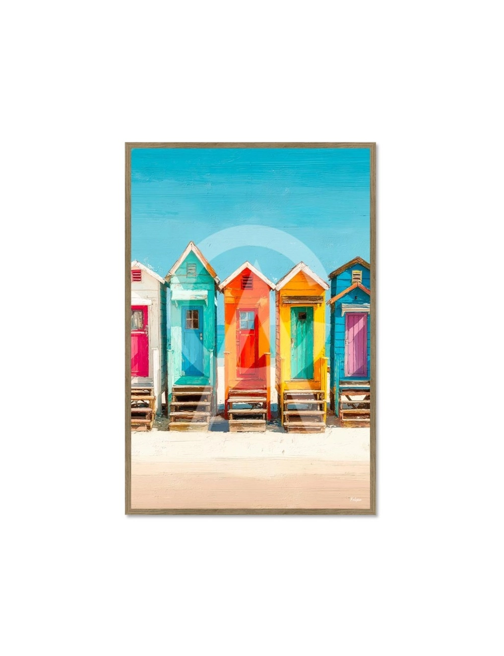 Tableau Cabanes de Plage 80x120 Les Cabanes Colorées – Kalyssa