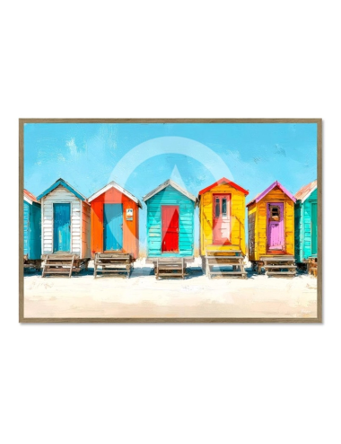 Tableau Cabanes de Plage 80x120 Les Cabanes du Littoral – Kalyssa