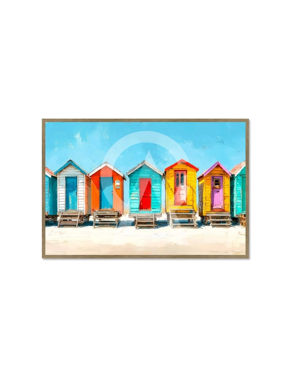 Tableau Cabanes de Plage 80x120 Les Cabanes du Littoral – Kalyssa