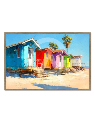 Tableau Cabanes de Plage Sous le Soleil du Littoral – Kalyssa