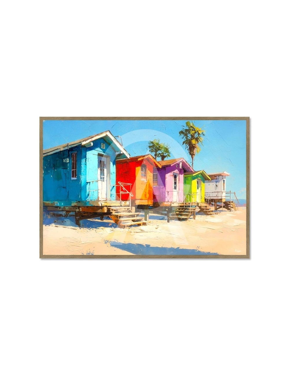 Tableau Cabanes de Plage Sous le Soleil du Littoral – Kalyssa