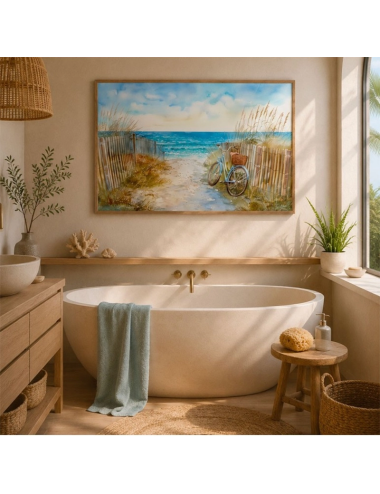 Tableau Bord de Mer 80x120 Le Chemin des Vacances – Kalyssa