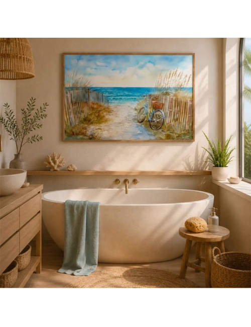 Tableau Bord de Mer 80x120 Le Chemin des Vacances – Kalyssa