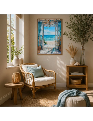 Tableau Vue Mer 80x120 Une Fenêtre sur l'Océan – Kalyssa
