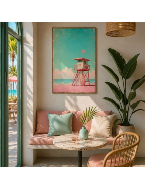 Tableau Surf 80x120 Lifeguard Sunset – Kalyssa