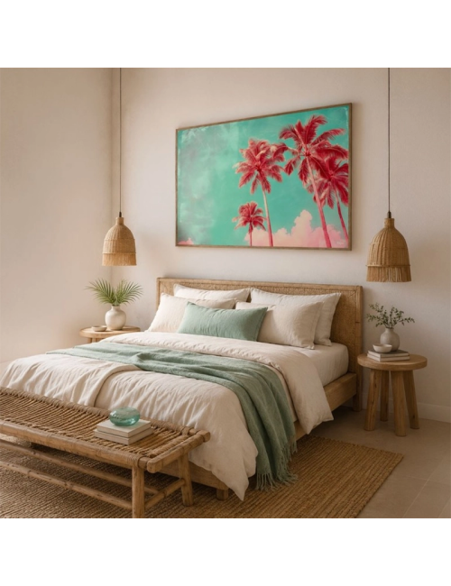 Tableau Palmier 80x120 Palmiers Rose Laguna – Kalyssa