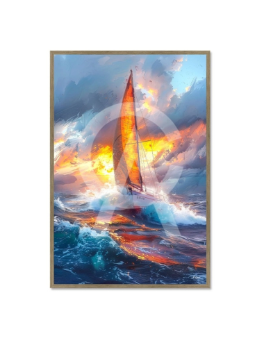 Tableau voilier 80x120 Au Cœur des Vagues – Kalyssa