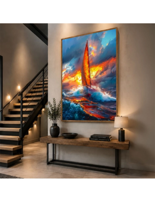 Tableau voilier 80x120 Au Cœur des Vagues – Kalyssa