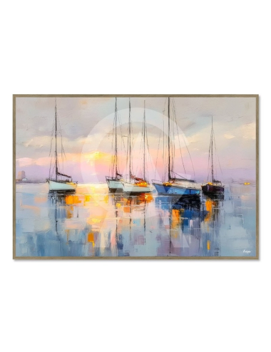 Tableau voiliers 80x120 Voiliers au Crépuscule – Kalyssa