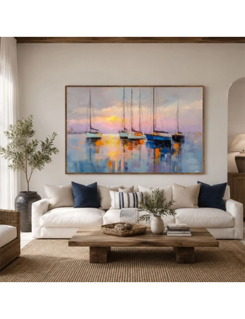 Tableau voiliers 80x120 Voiliers au Crépuscule – Kalyssa