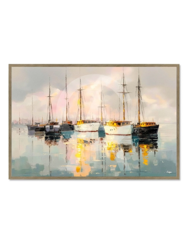 Tableau voiliers 80x120 Escale au Port – Kalyssa