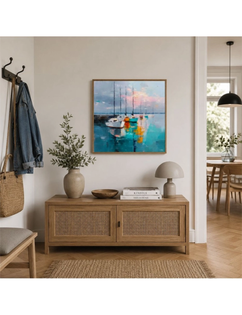 Tableau voiliers Matin au Port – Kalyssa