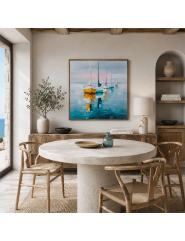 Tableau voiliers sur mer calme Calme Marin – Kalyssa