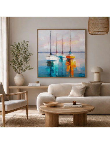 Tableau voiliers aux reflets colorés Reflets d'Été – Kalyssa