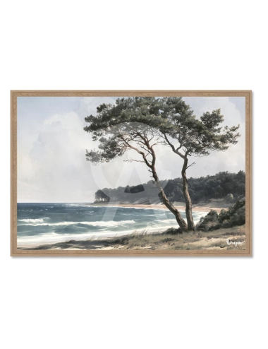 Tableau paysage bord de mer et pin – Orya