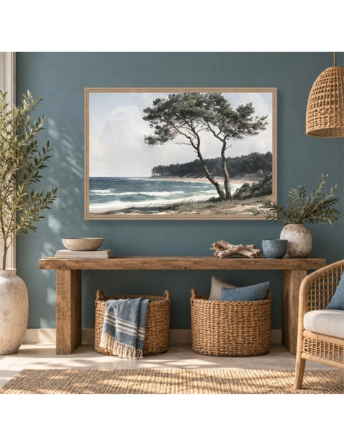 Tableau paysage bord de mer et pin – Orya