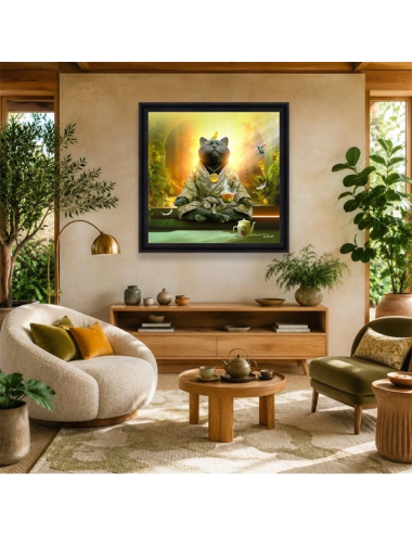 Tableau Chat Yoga – Chat zen et méditation – Sylvain Binet