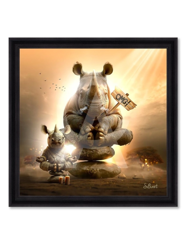 Grand tableau Rhino Yoga XXL – Sylvain Binet