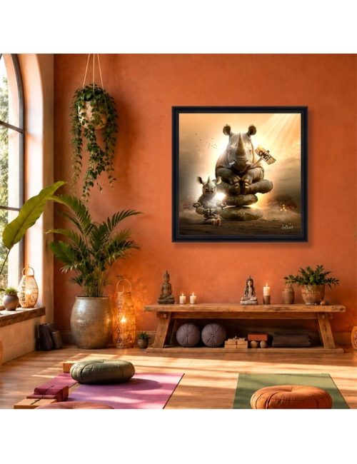 Grand tableau Rhino Yoga XXL – Sylvain Binet