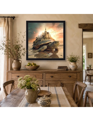Tableau Mont Saint-Michel et tortue – Sylvain Binet
