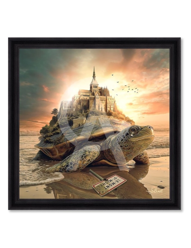 Tableau Mont Saint-Michel et tortue – Sylvain Binet