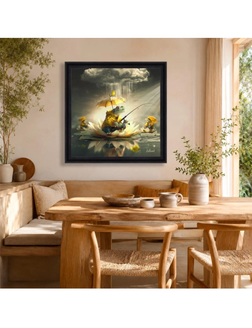 Grand tableau Grenouille pêcheur XXL – Sylvain Binet