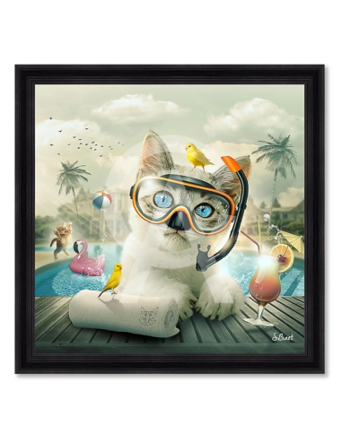 Tableau Chat piscine – Sylvain Binet