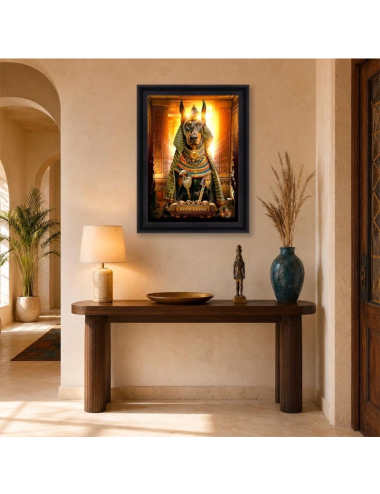 Grand tableau Egyp-chien XXL 80x120 – Sylvain Binet
