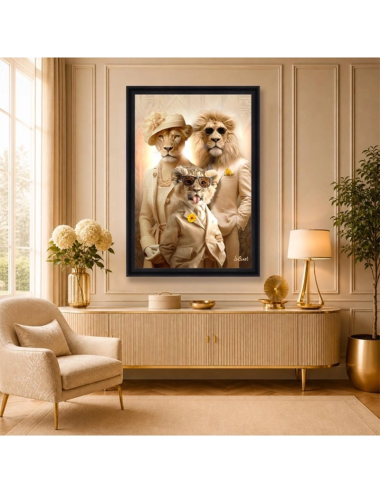 Tableau Portraits Lions – Famille de lions – Sylvain Binet