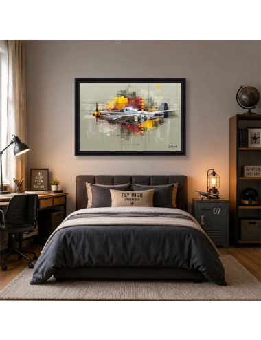 Tableau P51 Mustang avion de chasse – Sylvain Binet