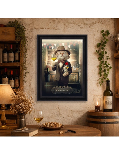 Tableau Chat-blis vin blanc – Chat humoristique – Sylvain Binet