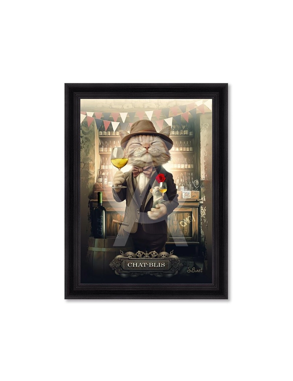 Tableau Chat-blis vin blanc XXL – Sylvain Binet